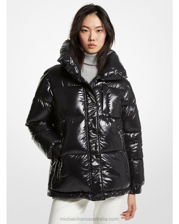 Women Black 4T06F288 Cire Nylon Puffer Jacket Michael Kors