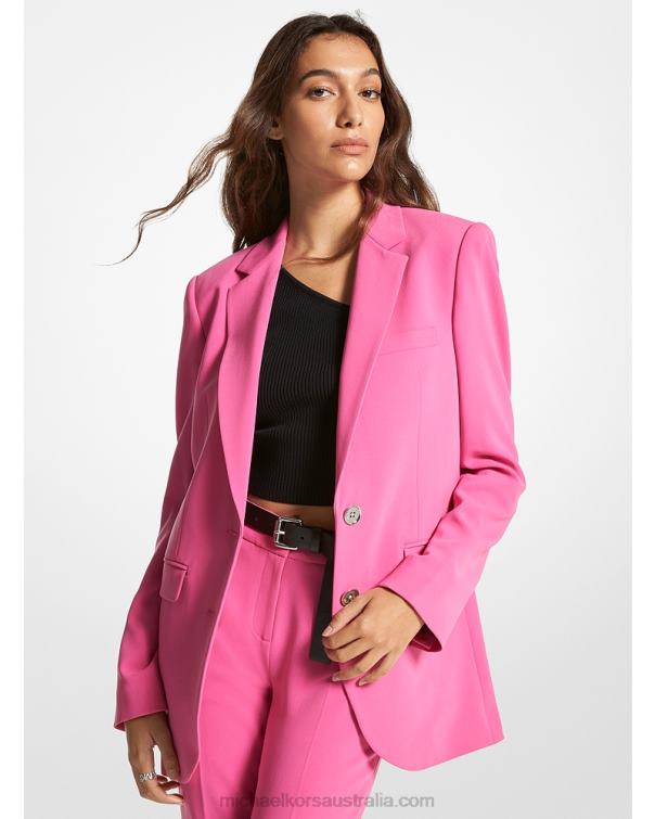 Women Cerise 4T06F198 Crepe Boyfriend Blazer Michael Kors