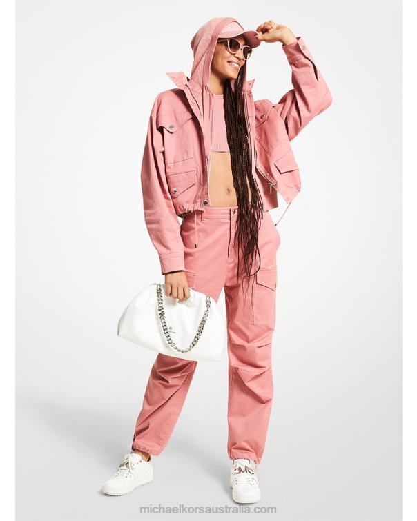 Women Dusty Rose 4T06F334 Organic Stretch Cotton Anorak Michael Kors