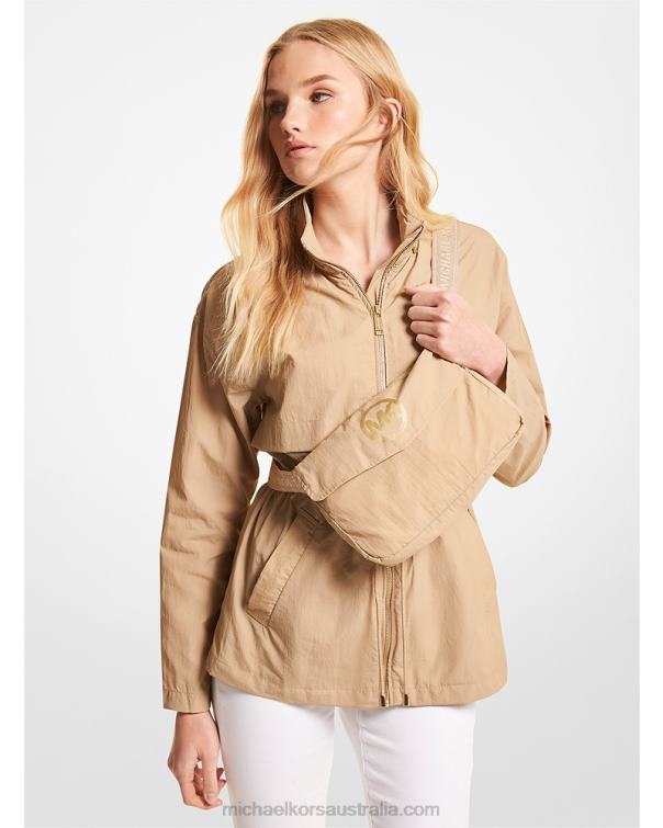 Women Khaki 4T06F270 Packable Nylon Anorak Michael Kors