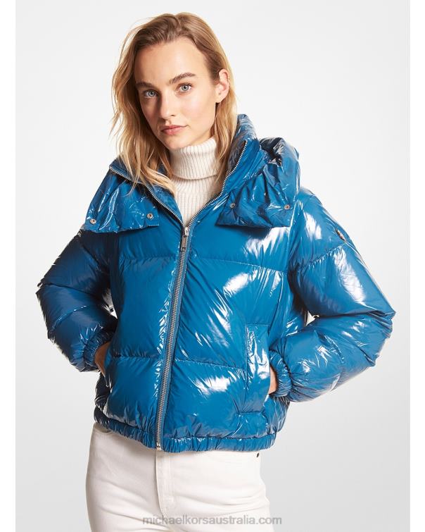 Women Lagoon 4T06F364 Cire Nylon Puffer Jacket Michael Kors