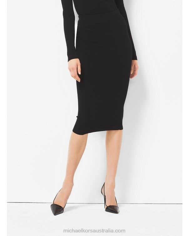 Unisex Black 4T06F3694 Collection Stretch-Viscose Pencil Skirt Michael Kors