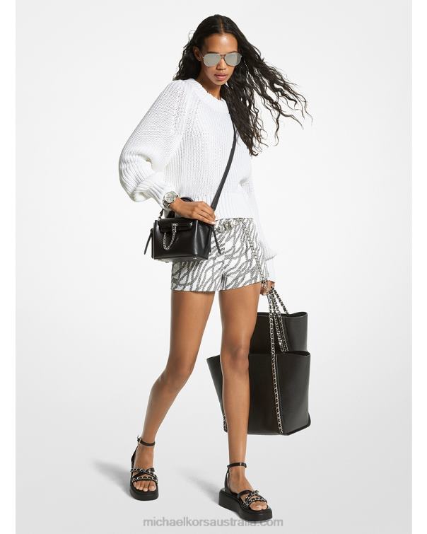 Women White 4T06F393 Supima Cotton Sweater Michael Kors