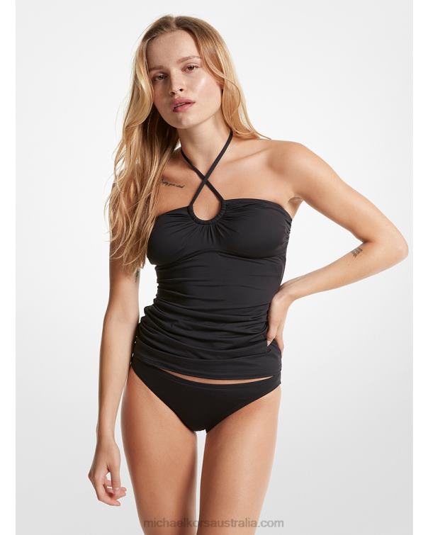 Women Black 4T06F534 Stretch Nylon Tankini Top Michael Kors