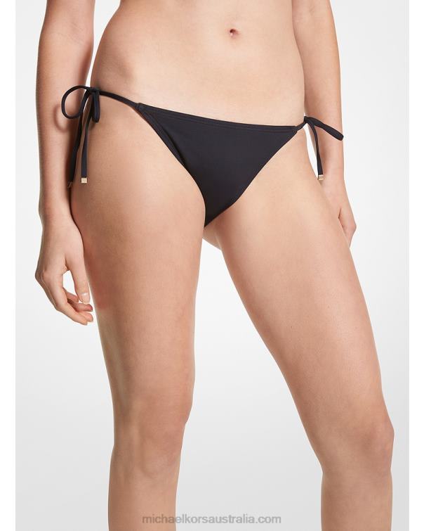 Women Black 4T06F546 Stretch Nylon Bikini Bottom Michael Kors