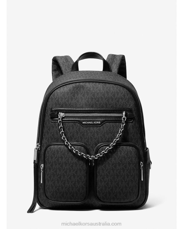 Women Black 4T06F1228 Elliot Medium Logo Backpack Michael Kors