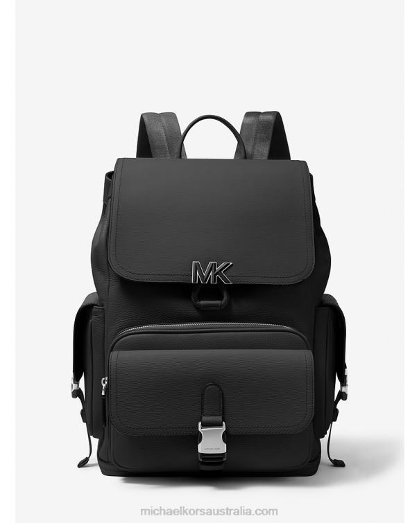 Women Black 4T06F1256 Hudson Leather Backpack Michael Kors