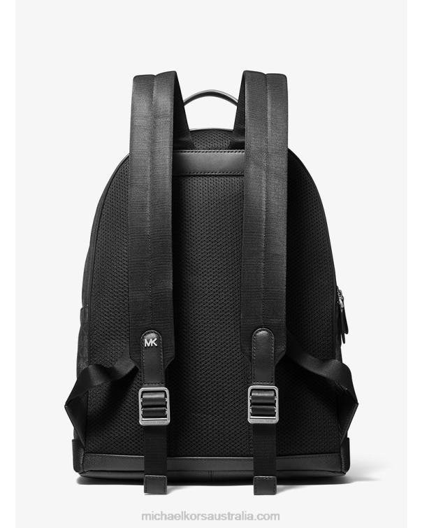 Women Black 4T06F1258 Hudson Logo Backpack Michael Kors