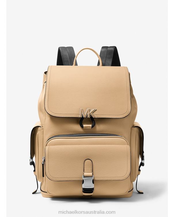 Women Camel 4T06F1254 Hudson Leather Backpack Michael Kors