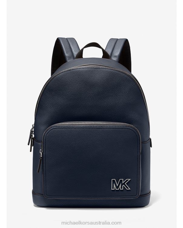 Women Navy 4T06F1242 Cooper Pebbled Leather Backpack Michael Kors
