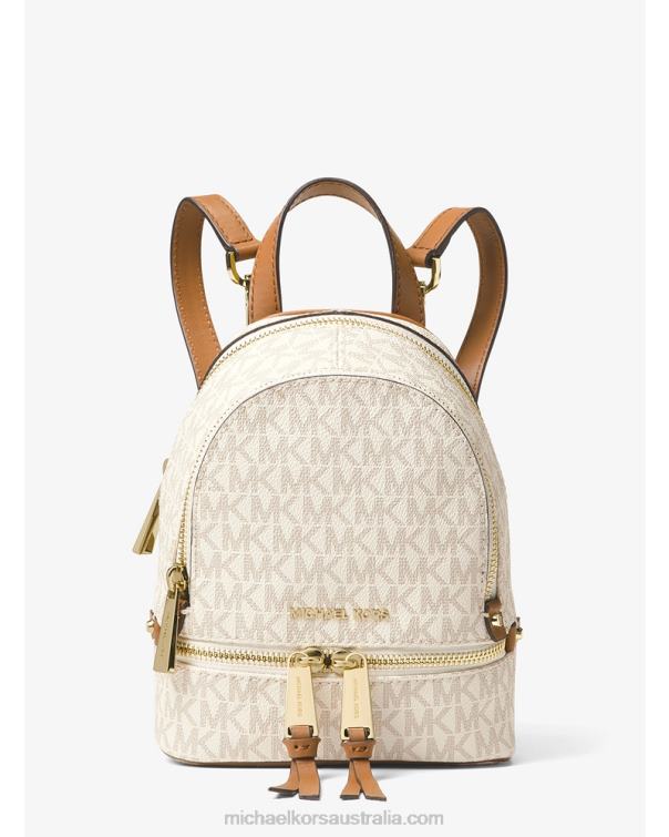 Women Vanilla 4T06F1202 Rhea Mini Logo Backpack Michael Kors