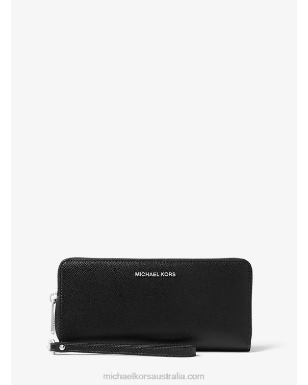 Women Black 4T06F1623 Saffiano Leather Continental Wallet Michael Kors