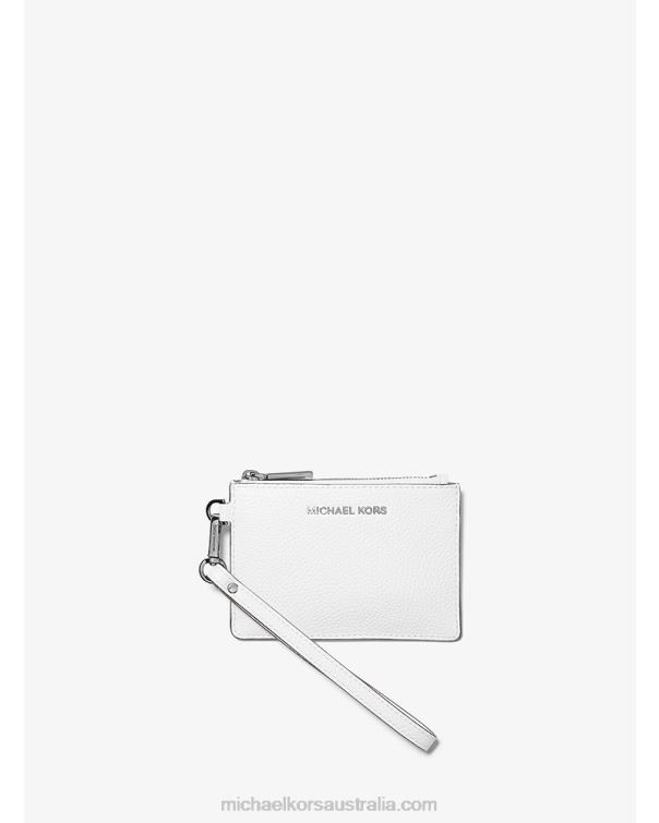 Women Optic White 4T06F1641 Leather Coin Purse Michael Kors