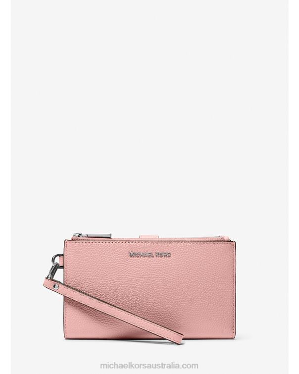 Women Pink 4T06F1597 Adele Leather Smartphone Wallet Michael Kors