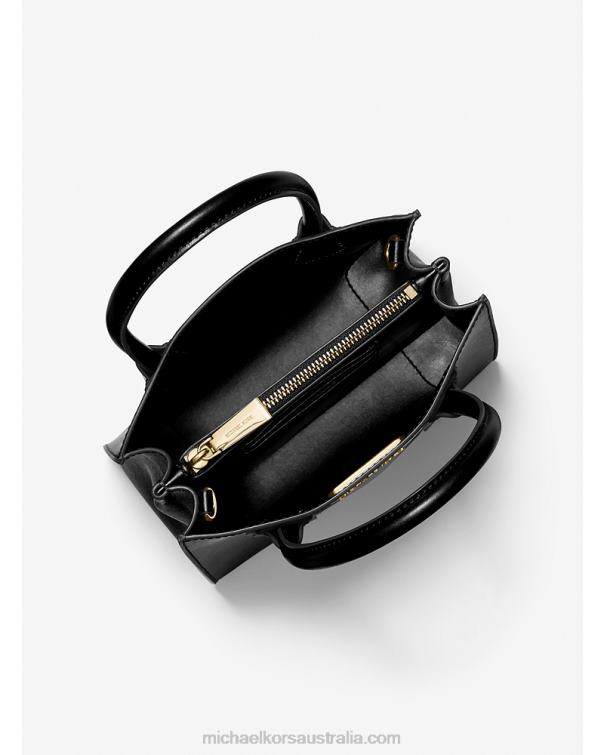 Women Black 4T06F1014 Mercer Medium Pebbled Leather Crossbody Bag Michael Kors