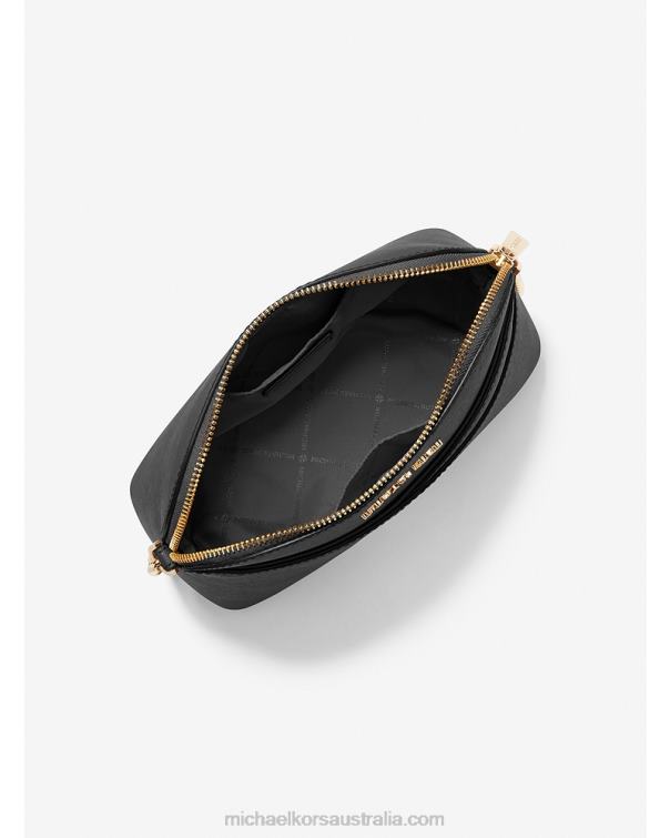 Women Black 4T06F775 Jet Set Travel Medium Dome Crossbody Bag Michael Kors