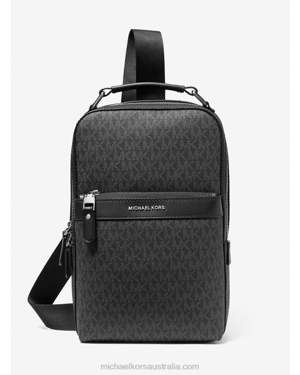 Women Black 4T06F840 Hudson Logo Sling Pack Michael Kors