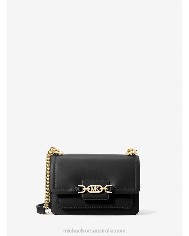 Women Black 4T06F981 Heather Extra-Small Leather Crossbody Bag Michael Kors