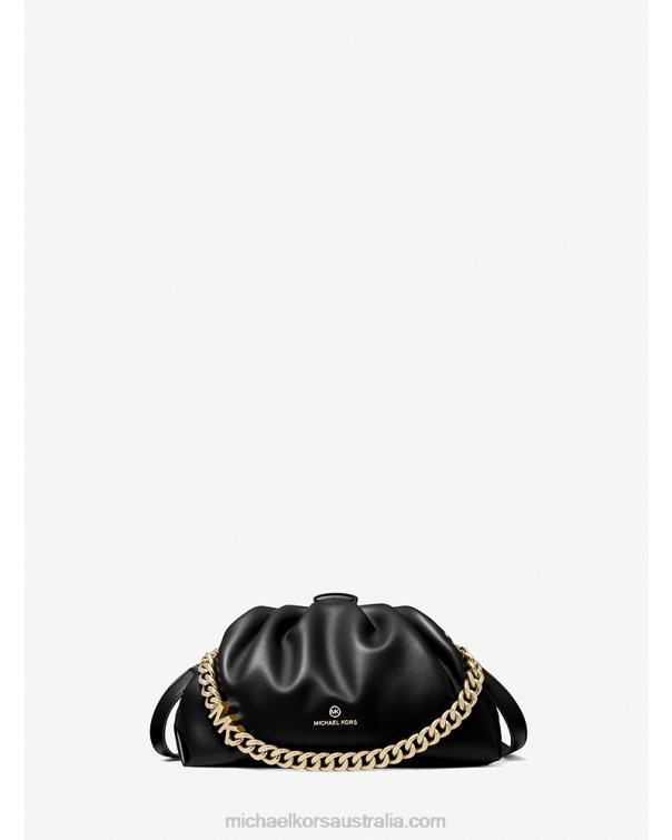 Women Black 4T06F986 Nola Small Faux Leather Crossbody Bag Michael Kors