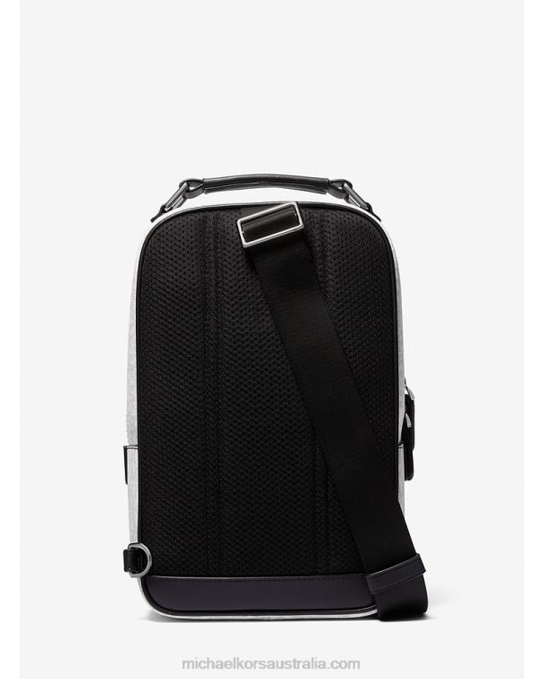 Women Bright Wht 4T06F836 Hudson Logo Sling Pack Michael Kors