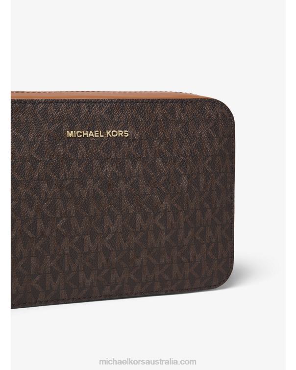 Women Brown 4T06F749 Ginny Medium Logo Crossbody Bag Michael Kors