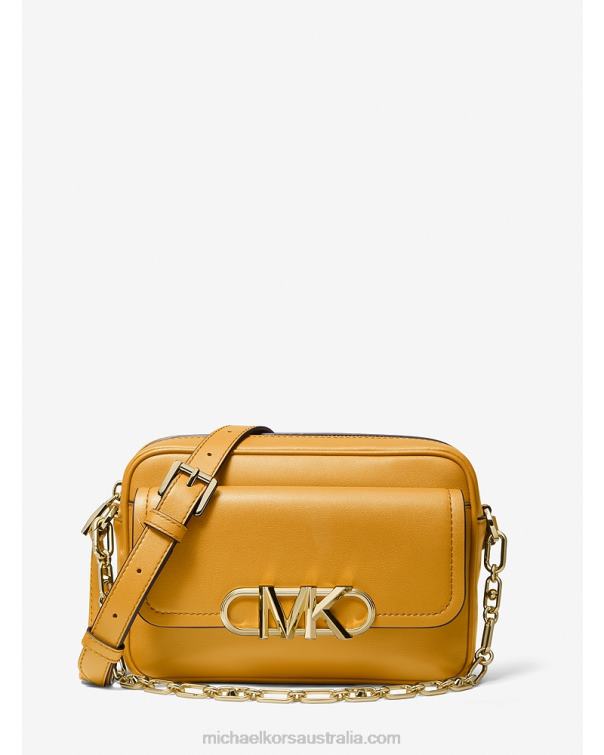 Women Marigold 4T06F700 Parker Medium Leather Crossbody Bag Michael Kors