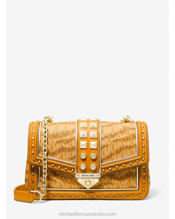 Women Marigold 4T06F888 Soho Large Animal Print Logo Shoulder Bag Michael Kors