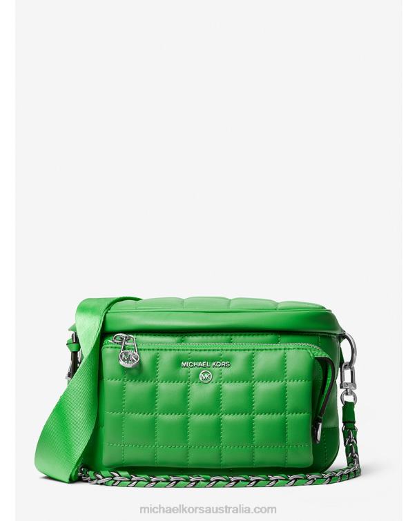 Women Palm Green 4T06F882 Slater Medium Quilted Leather Sling Pack Michael Kors