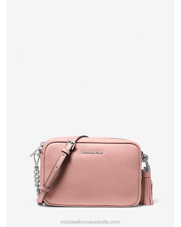 Women Pink 4T06F638 Ginny Leather Crossbody Bag Michael Kors