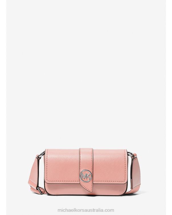 Women Pink 4T06F845 Greenwich Extra-Small Saffiano Leather Sling Crossbody Bag Michael Kors