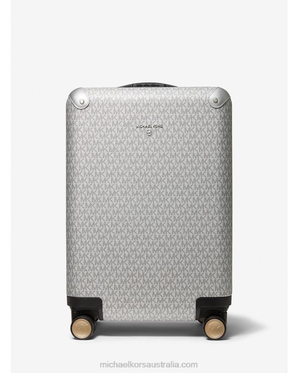 Women Silver 4T06F1536 Logo Suitcase Michael Kors