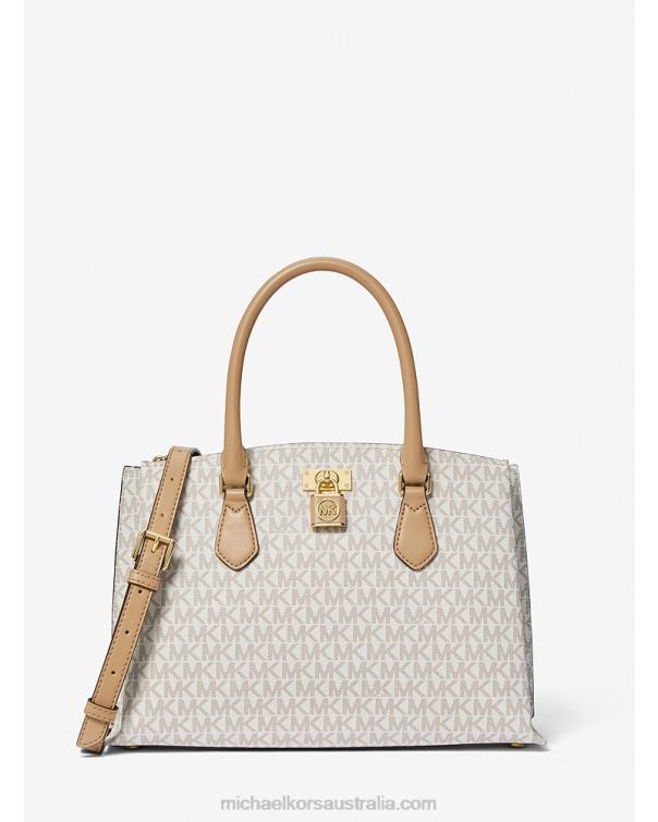 Women Camel 4T06F1484 Ruby Medium Logo Satchel Michael Kors