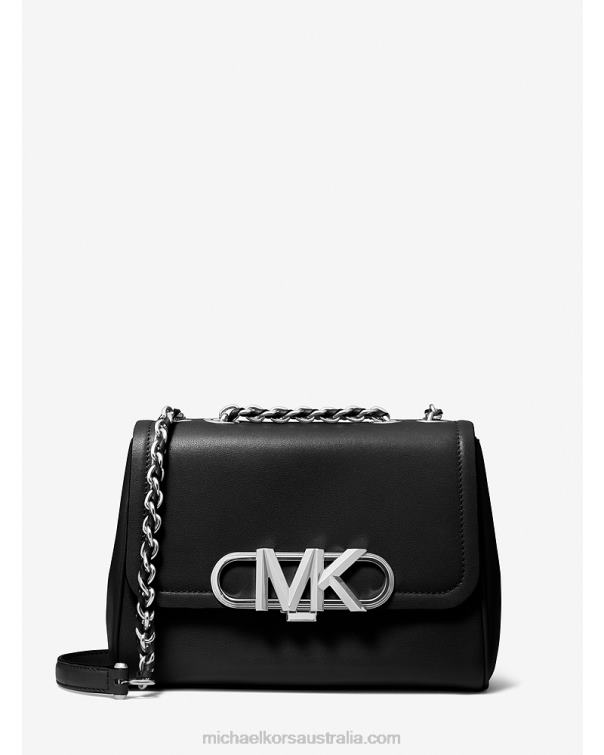 Women Black 4T06F1299 Parker Medium Leather Shoulder Bag Michael Kors