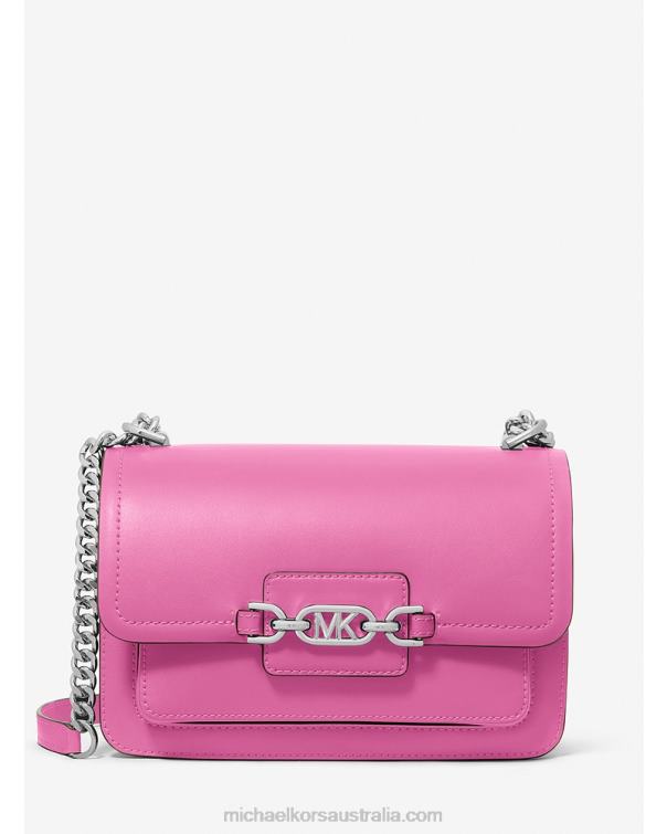 Women Cerise 4T06F1310 Heather Large Leather Shoulder Bag Michael Kors