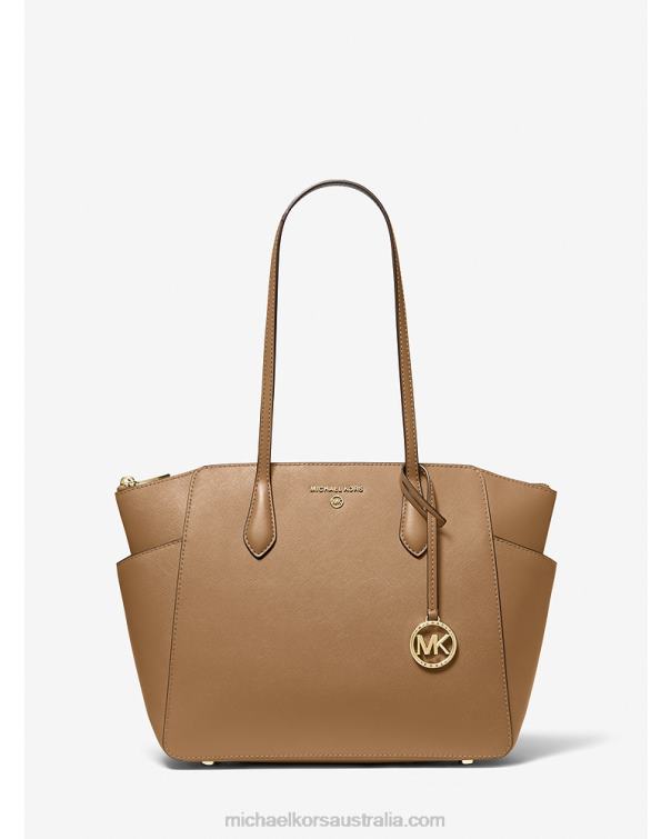 Women Husk 4T06F1047 Marilyn Medium Saffiano Leather Tote Bag Michael Kors