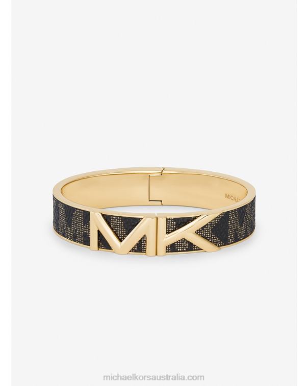 Women Black 4T06F2469 FultonLogo Bangle Michael Kors
