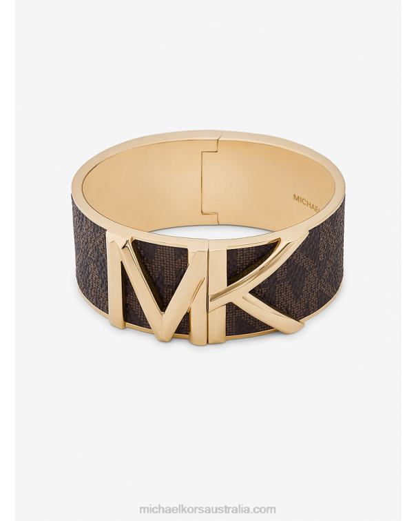 Women Brown 4T06F2470 FultonLogo Bangle Michael Kors
