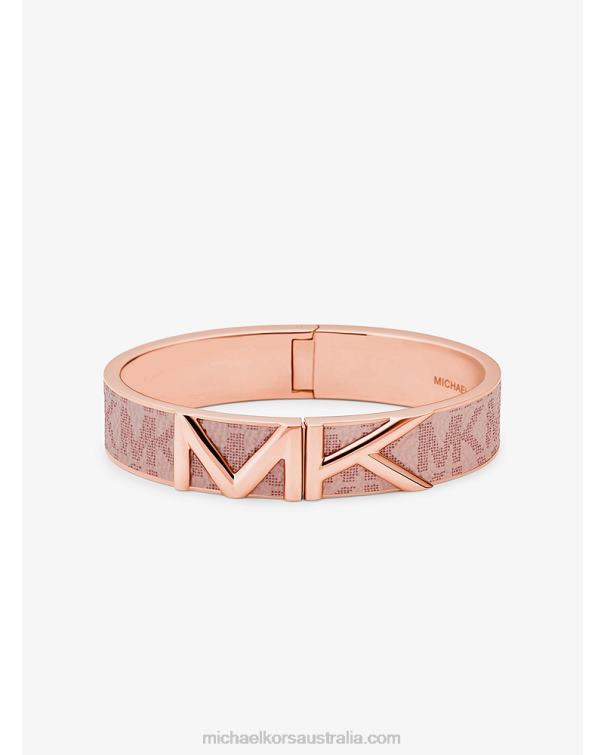 Women Pink 4T06F2479 Mott Logo Bangle Michael Kors