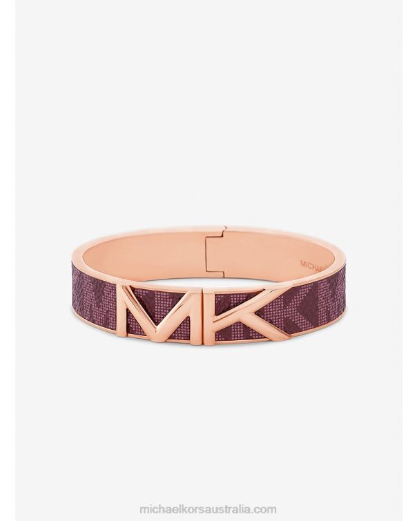 Women Rose Gold 4T06F2477 Mott Logo Bangle Michael Kors