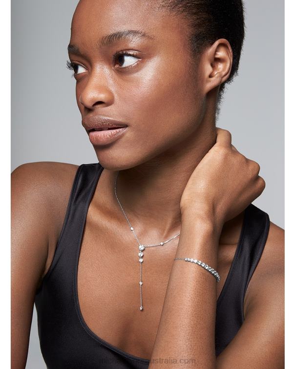 Women Silver 4T06F2454 Sterling Silver Tennis Slider Bracelet Michael Kors