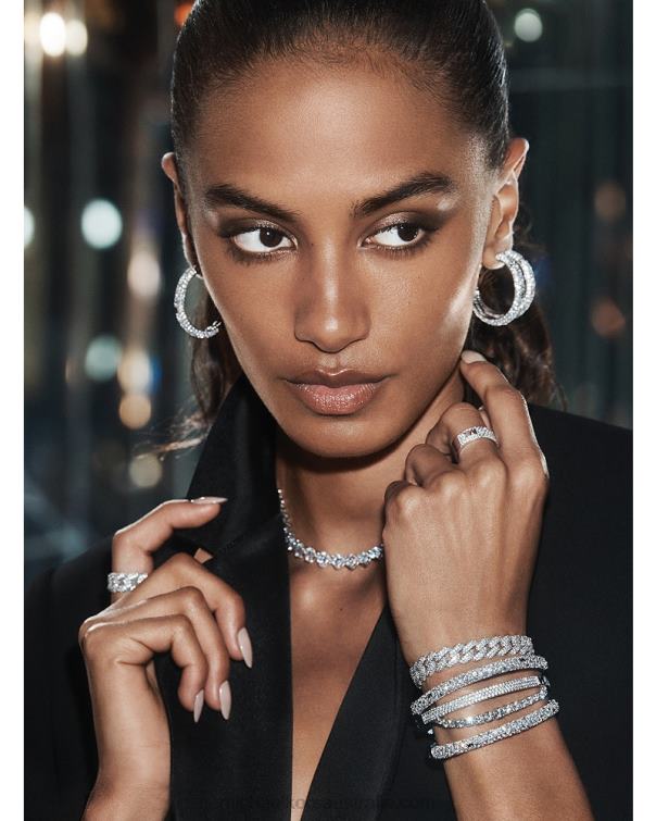 Women Silver 4T06F2454 Sterling Silver Tennis Slider Bracelet Michael Kors