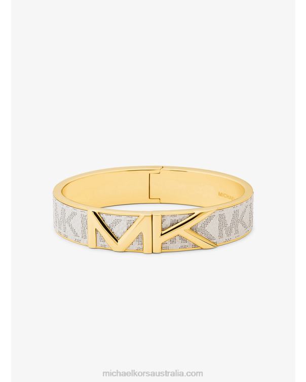 Women Vanilla 4T06F2480 MottLogo Bangle Michael Kors