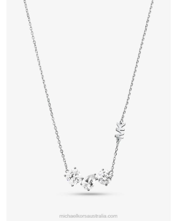 Women Silver 4T06F2515 Sterling Silver Stone Necklace Michael Kors