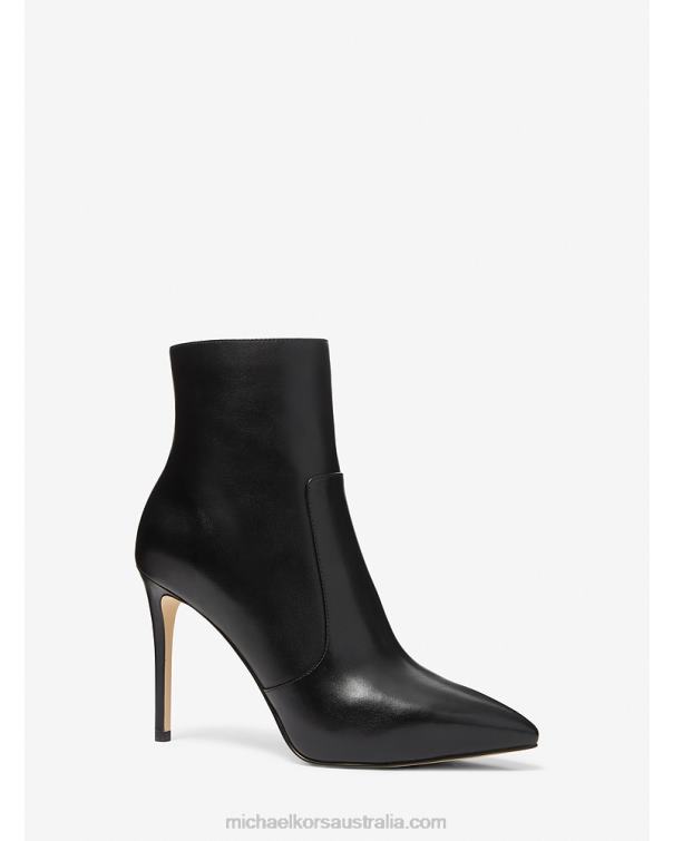 Women Black 4T06F2180 Rue Leather Boot Michael Kors