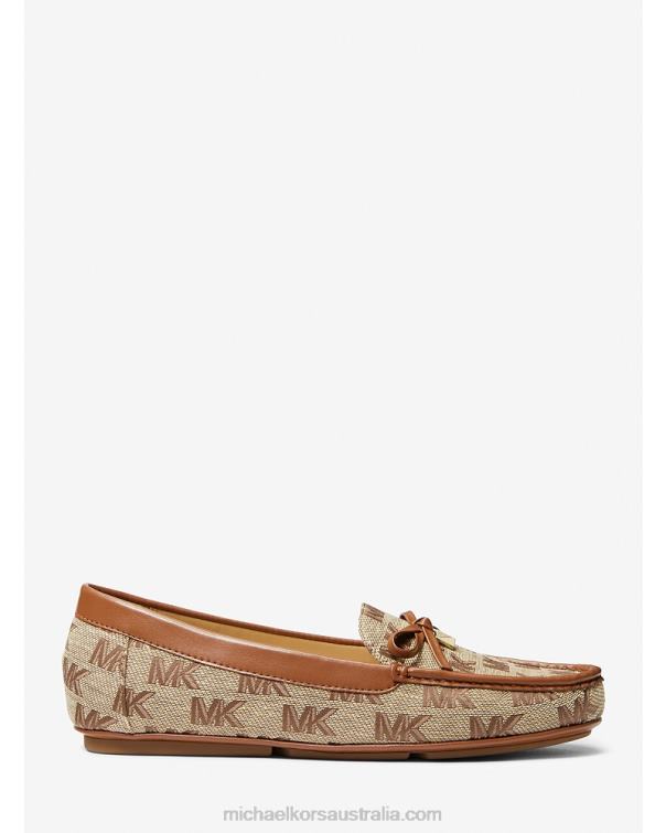 Women Beige/Ebony/Brown 4T06F2267 Juliette Logo Jacquard Loafer Michael Kors