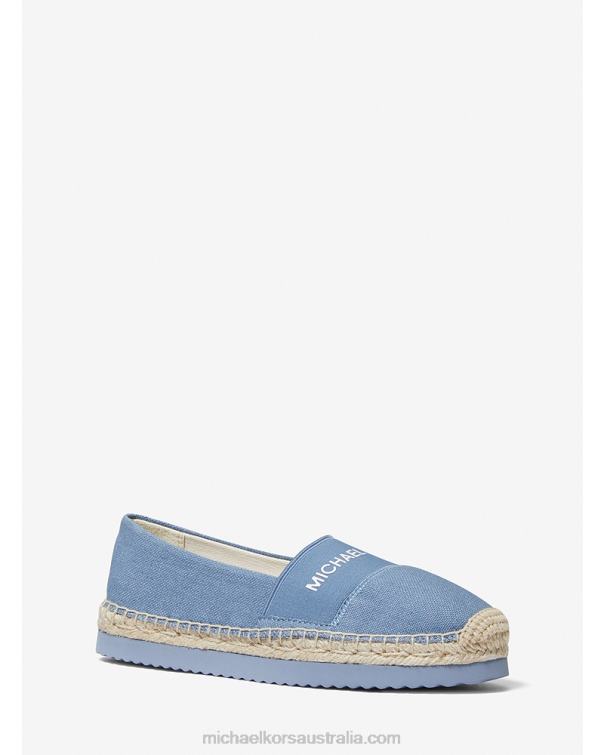 Women Denim 4T06F2260 Vicky Logo Canvas Slip-On Espadrille Michael Kors