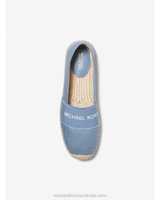 Women Denim 4T06F2260 Vicky Logo Canvas Slip-On Espadrille Michael Kors