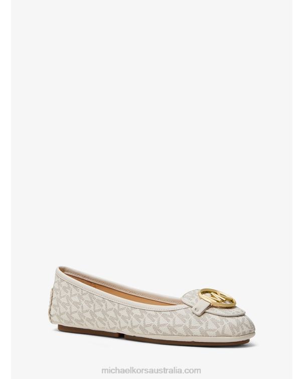 Women Vanilla 4T06F2276 Lillie Logo Moccasin Michael Kors