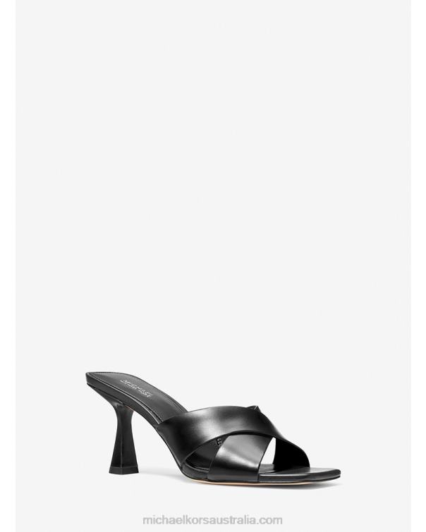Women Black 4T06F1851 Clara Leather Mule Michael Kors