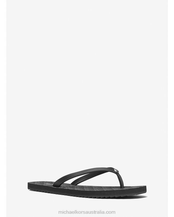 Women Black 4T06F1866 Jinx Logo Flip Flop Michael Kors